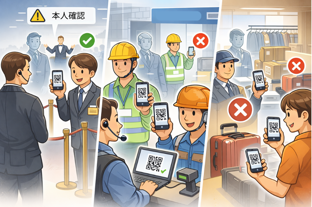 QRコード運用におけるなりすましリスクの概念図