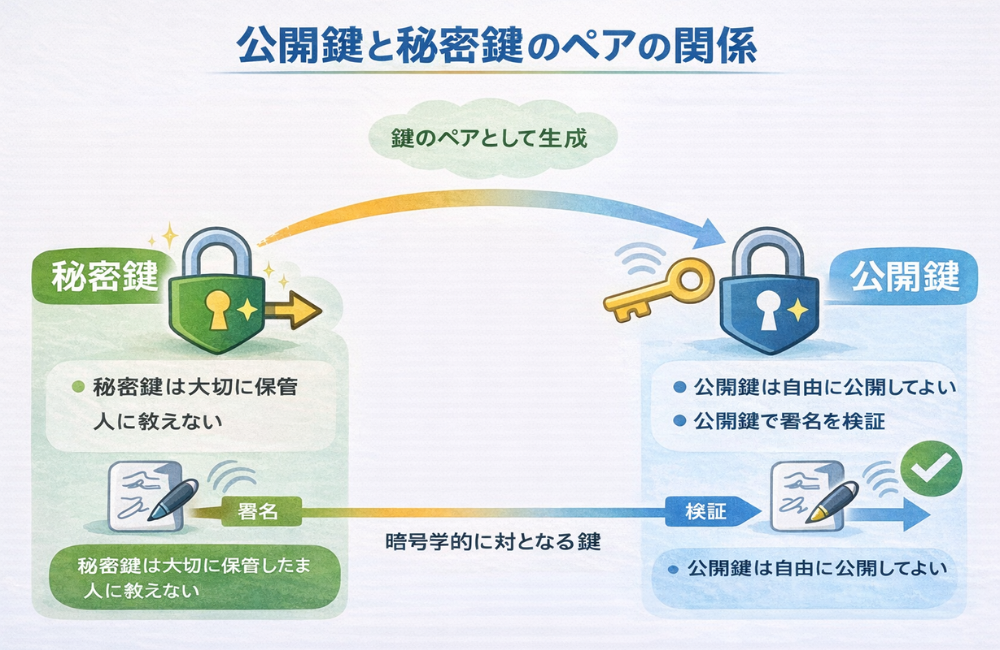 公開鍵と秘密鍵のペアの関係